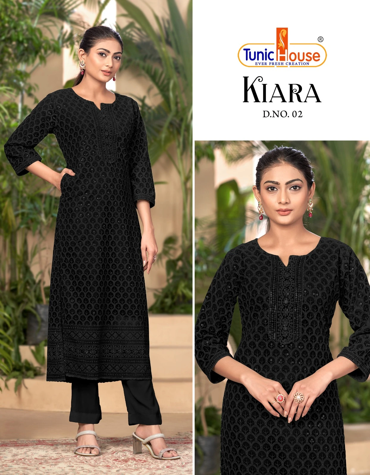 Tunic House Kiara Georgette Wholesale Chikankari Kurtis Catalog — Wholesale Kurtis, MPA wholesale from Surat - Gallery Image 11